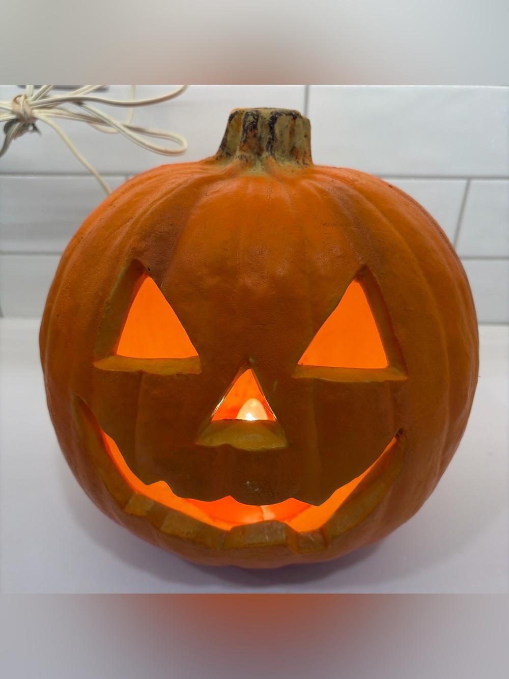 Vintage Trendmasters 1993 Light Up Pumpkin Jack O Lantern Halloween Foam Mold